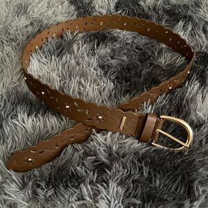 True Religion M/L Brown Floral Belt